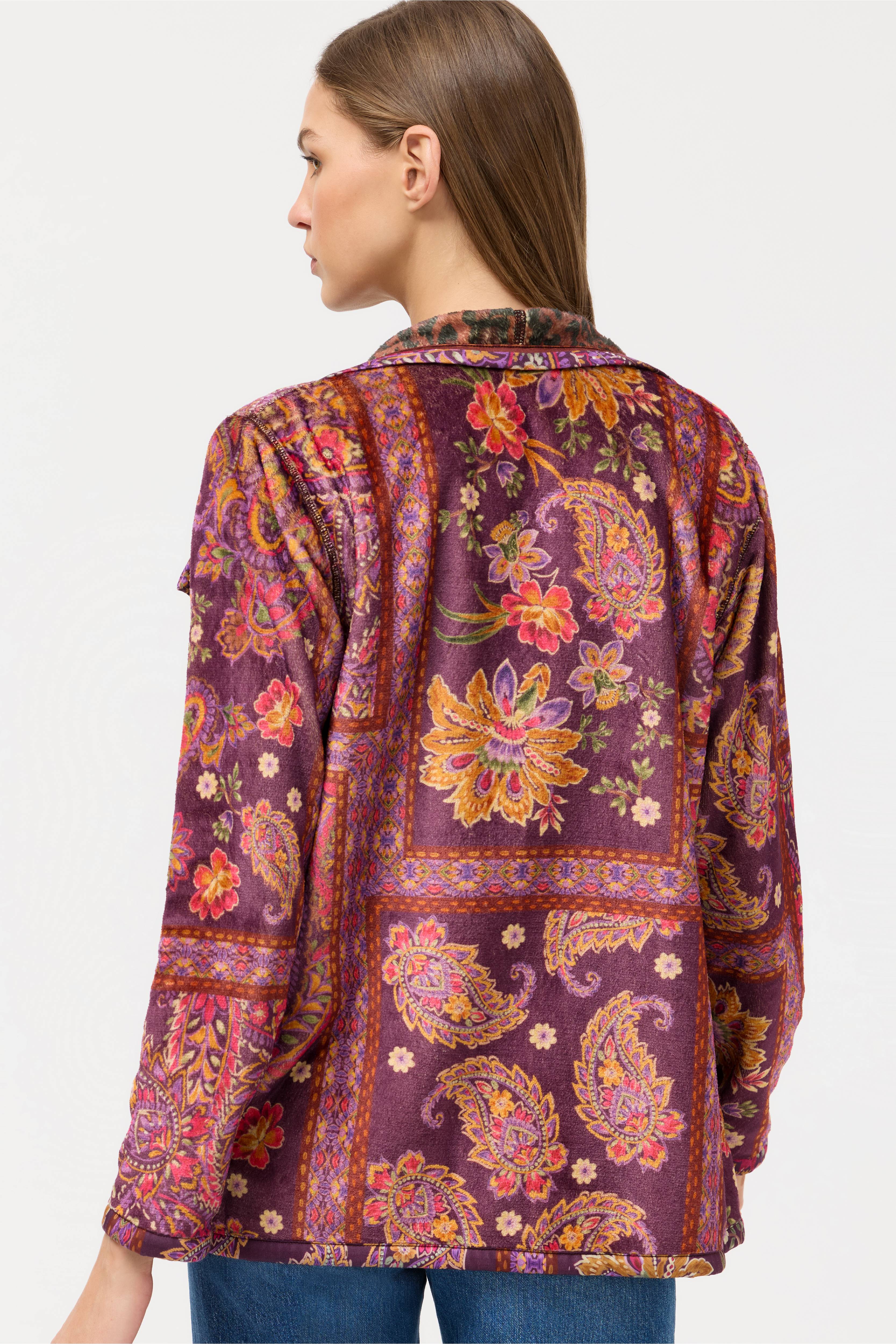 Joan Wrap Binded Sherpa Jacket Reverible - Domitila