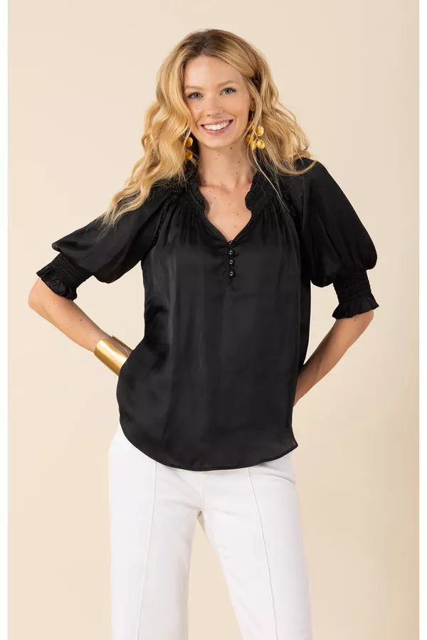 Hale Bob - Eileen Charmeuse Blouse - Black
