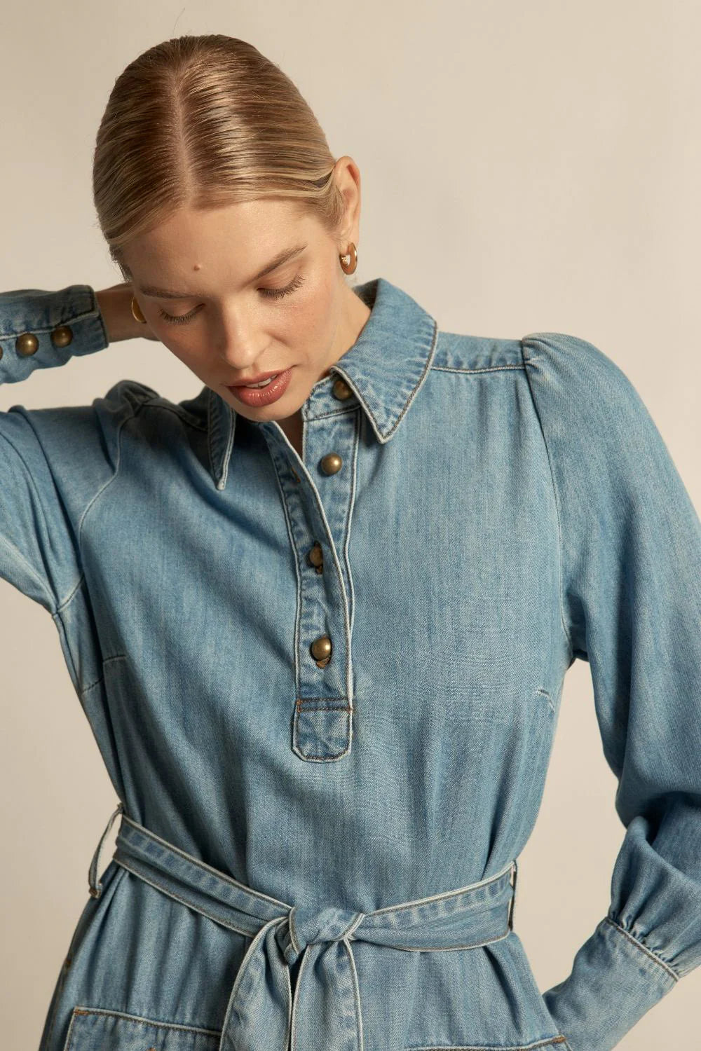 Echelon Dress Light Washed Denim