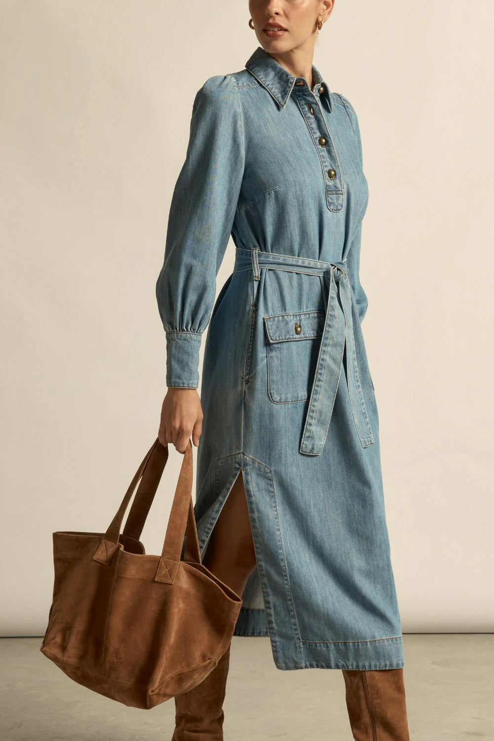 Echelon Dress Light Washed Denim