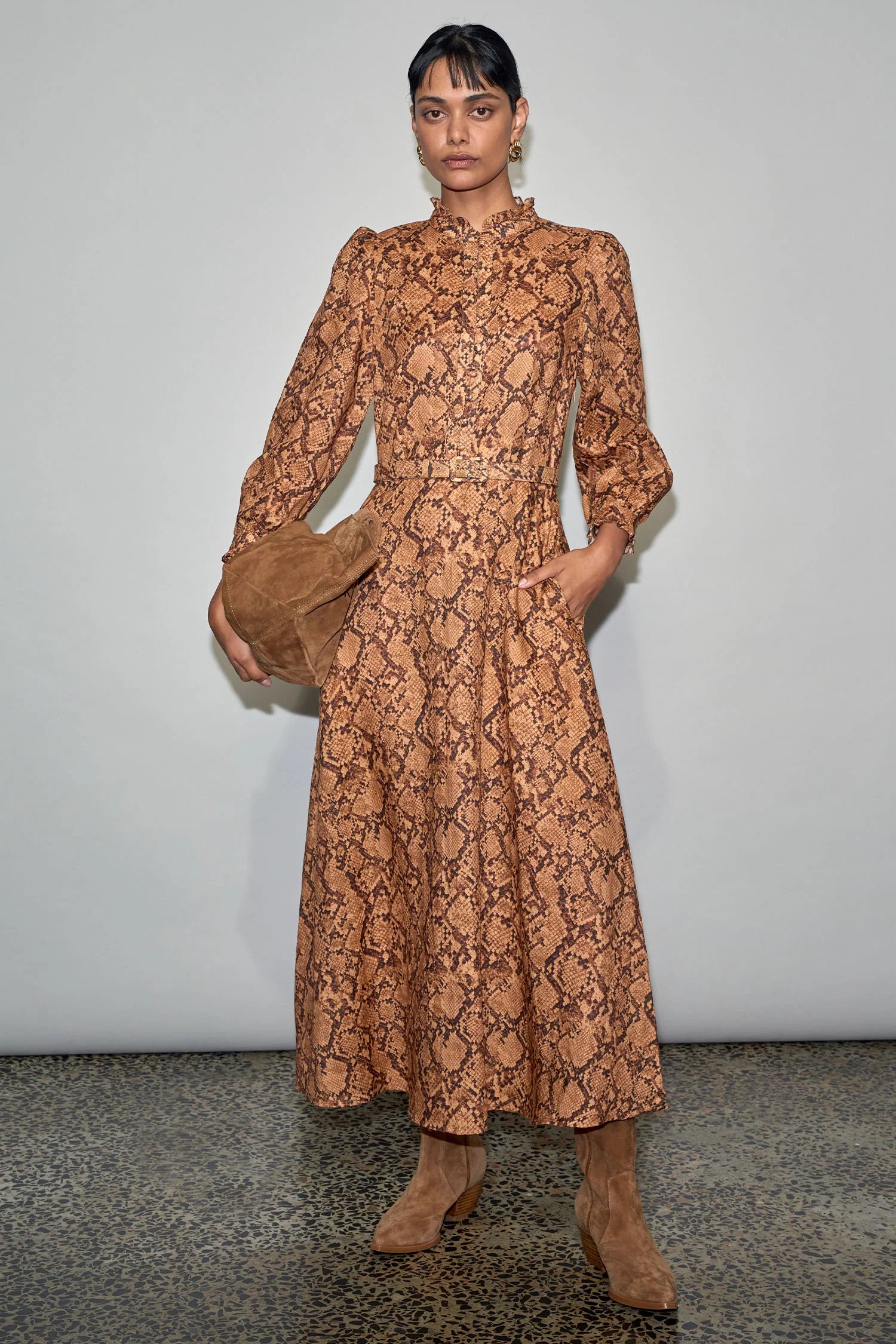 Halo Dress Brown