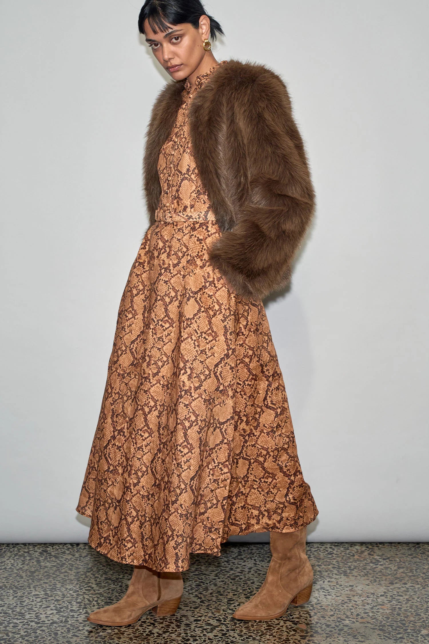 Halo Dress Brown
