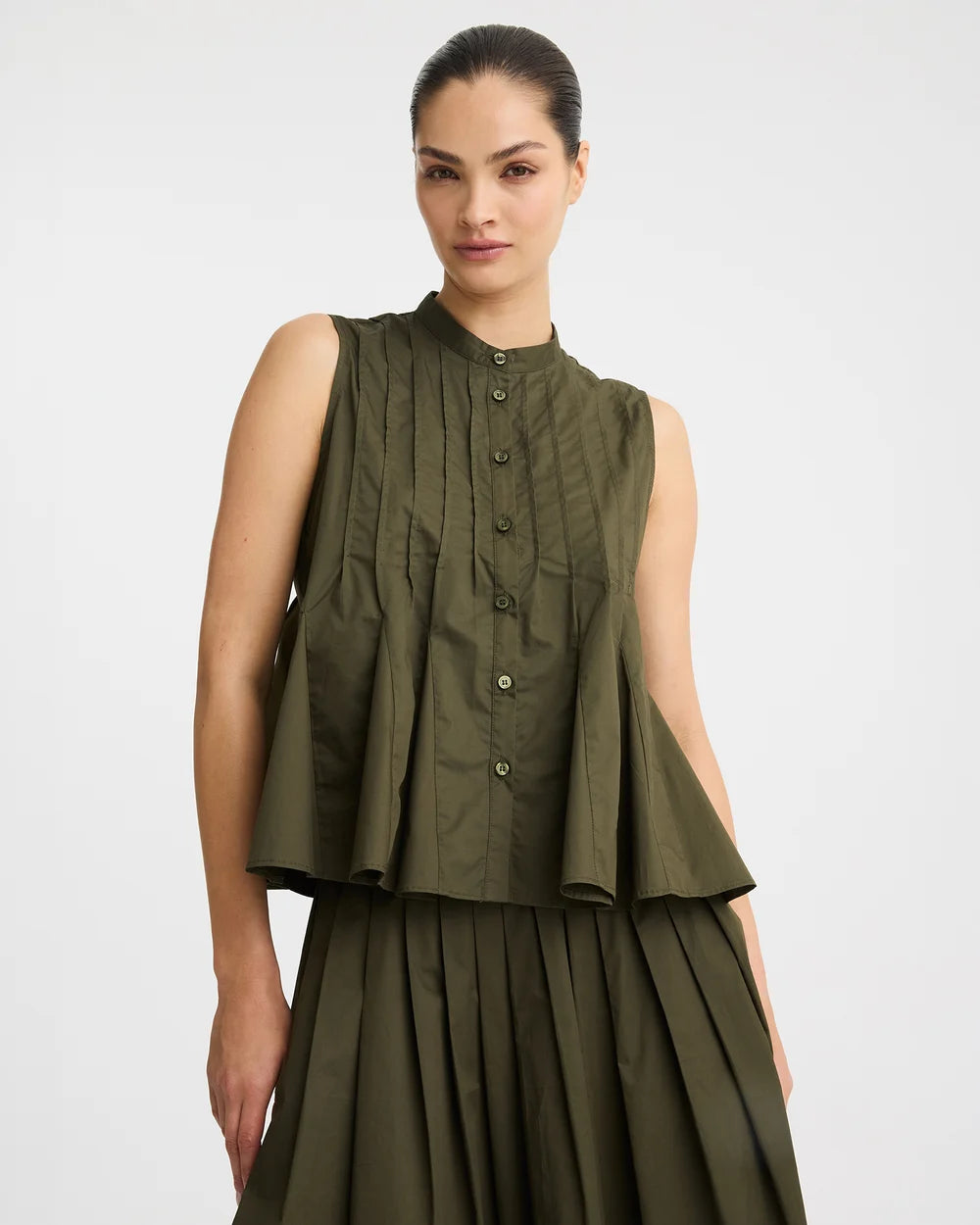 Devin Pintuck Shirt Olive