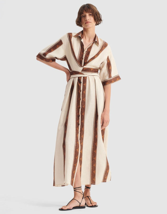 Harriet Linen Shirt Dress Print