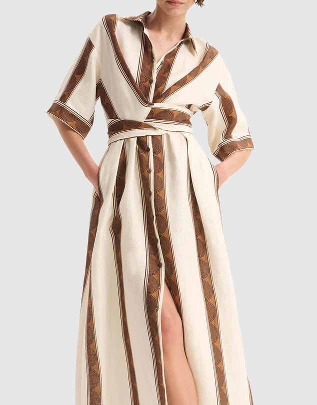 Harriet Linen Shirt Dress Print
