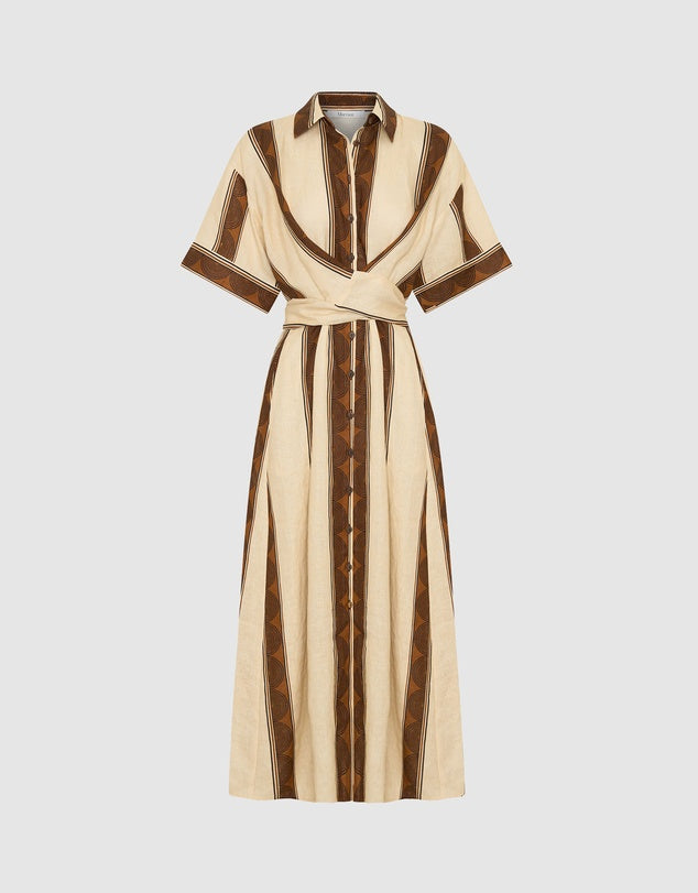 Harriet Linen Shirt Dress Print