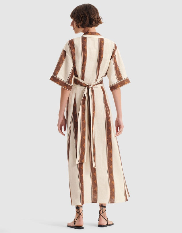 Harriet Linen Shirt Dress Print