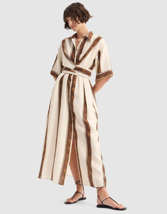 Harriet Linen Shirt Dress Print