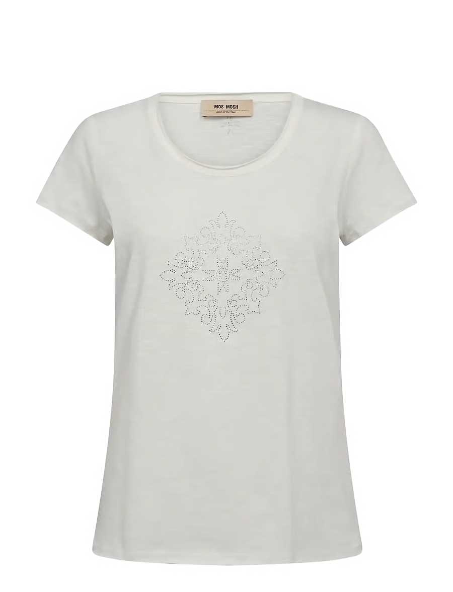Sherri O-SS Glam Tee Ecru