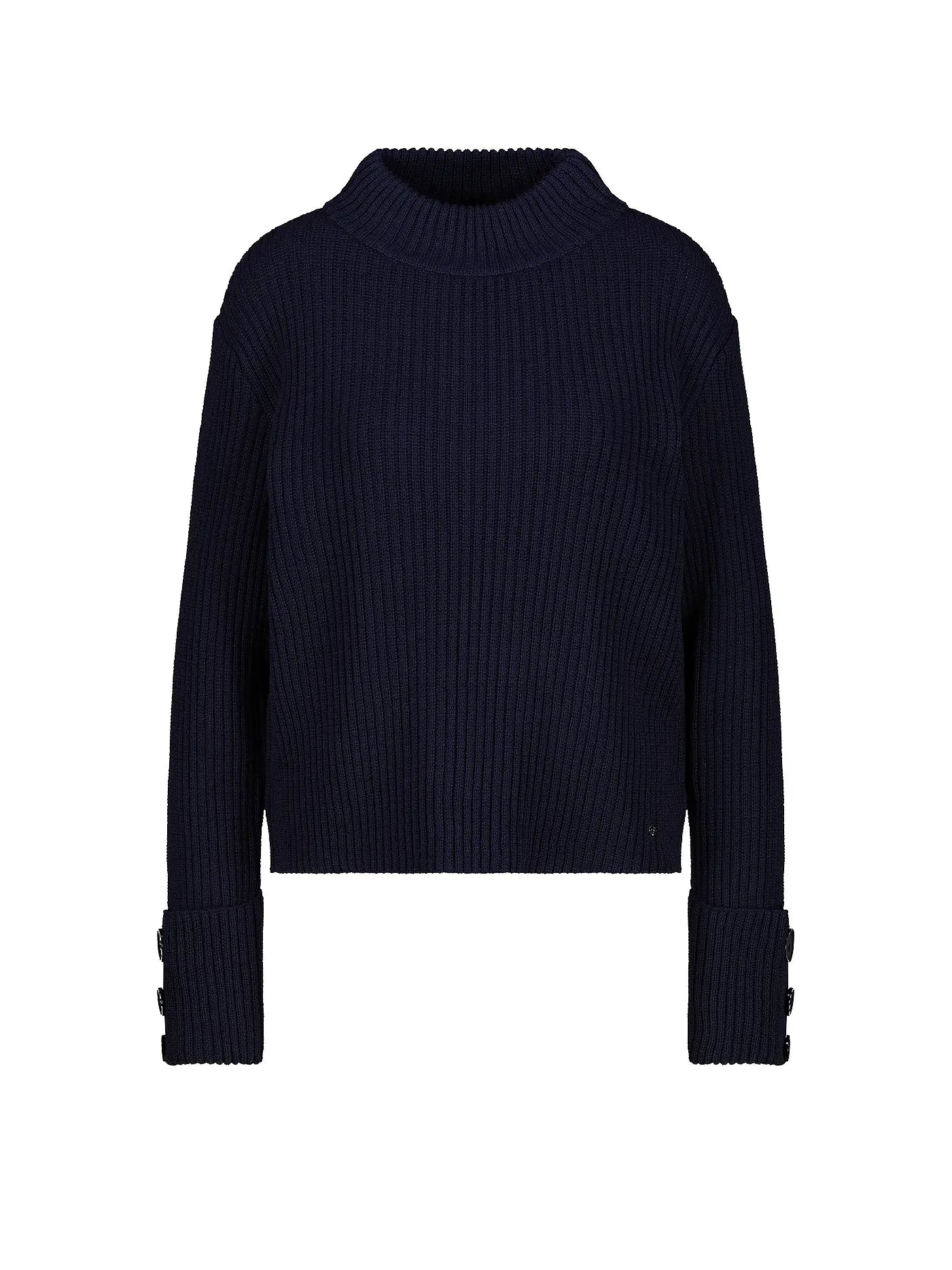 Rib Knit Pulover with Button Cuff