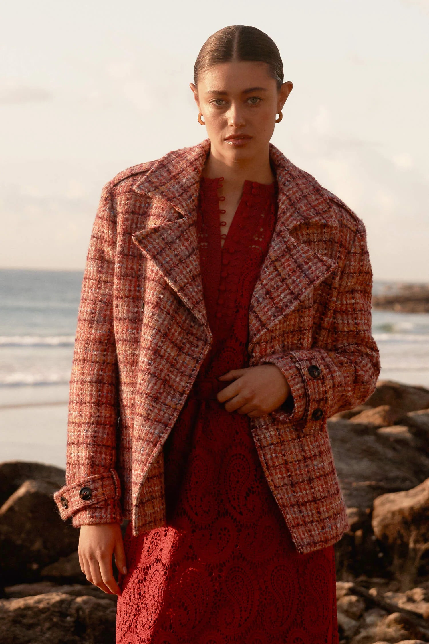 Revel Coat Berry Boucle